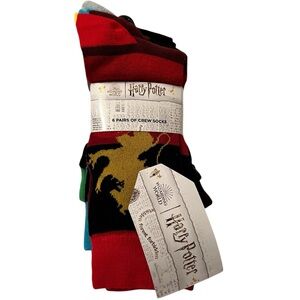 Harry Potter Socks 6 pairs of Crew Socks Various Designs Sizes 6-12 Mens NWT